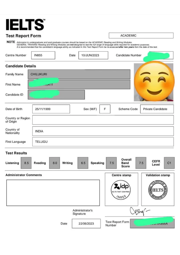 Buy IDP India IELTS Certificate